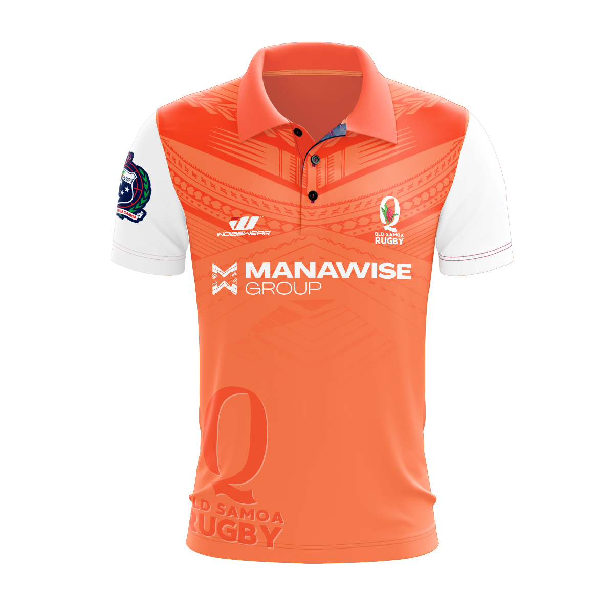 QLD Samoa Rugby Polo - Orange