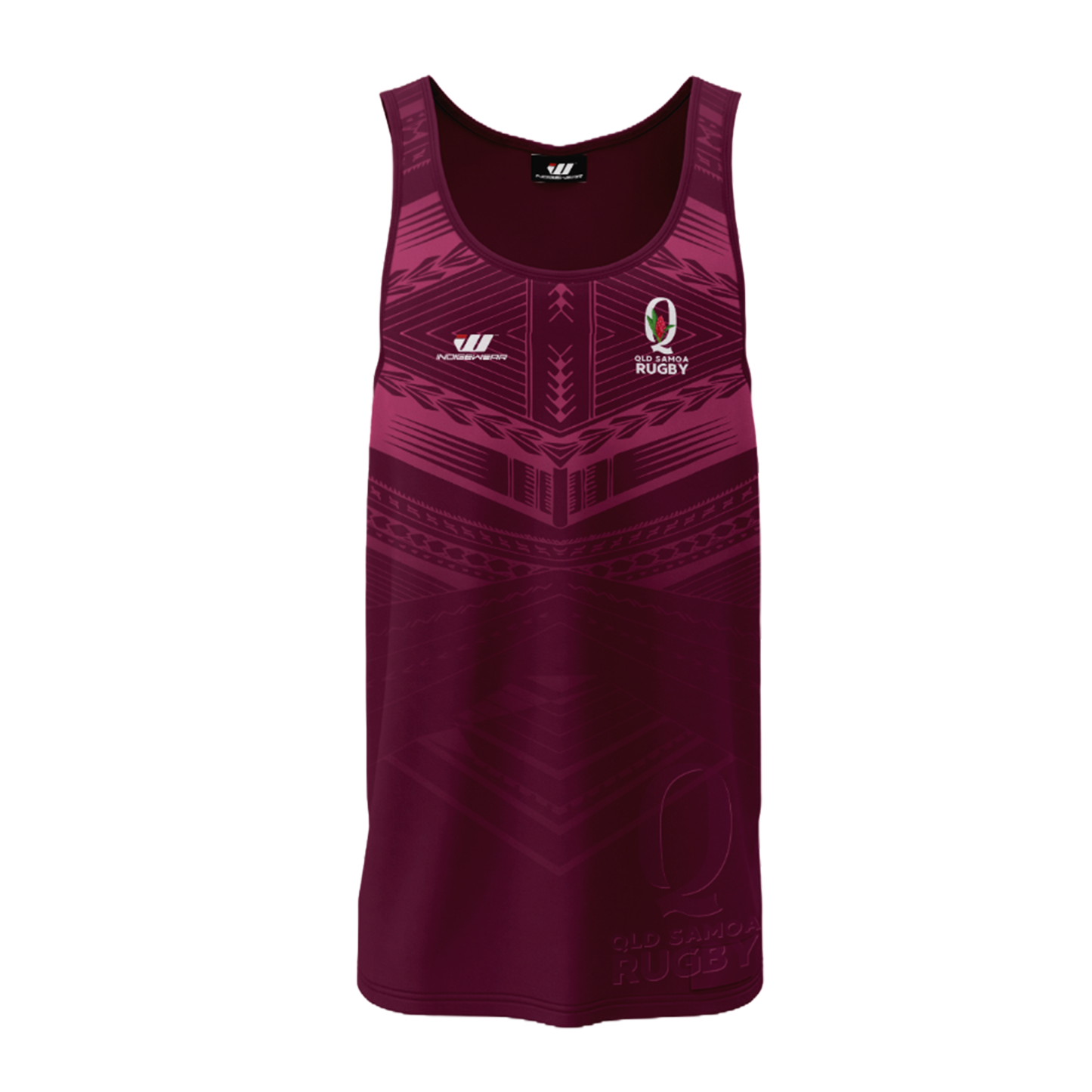 QLD Samoa Rugby Singlet - Maroon